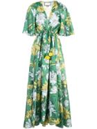 Alexis Flora Print Maxi Dress - Green