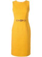 Paule Ka Belted Fitted Dress - Yellow
