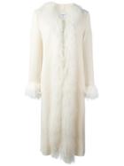 Dondup Trim Concealed Fastening Coat, Women's, Size: 44, Nude/neutrals, Acetate/viscose/wool/lamb Fur