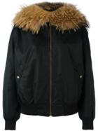 Mr & Mrs Italy Fur Collar Bomber Jacket - Black