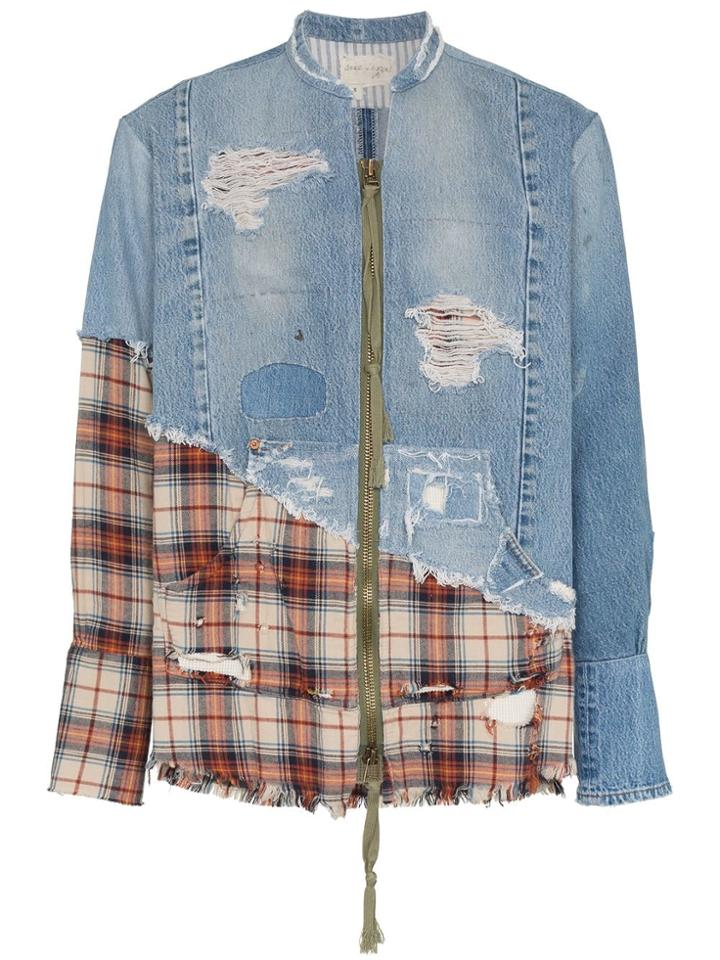 Greg Lauren Greg Zip Bmbr Jkt W Shrt Dtls - Blue