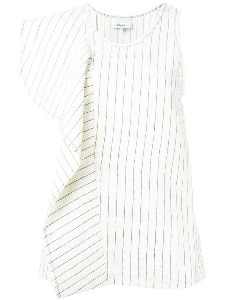 3.1 Phillip Lim Cascading Ruffle Tank Top, Women's, Size: 6, Nude/neutrals, Linen/flax/silk