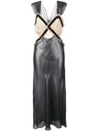 Attico - Metallic Midi Dress - Women - Polyester - Ii, Nude/neutrals, Polyester