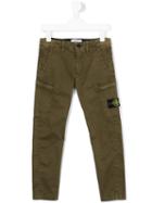 Stone Island Junior - Logo Patch Cargo Trousers - Kids - Cotton/spandex/elastane - 8 Yrs, Boy's, Green