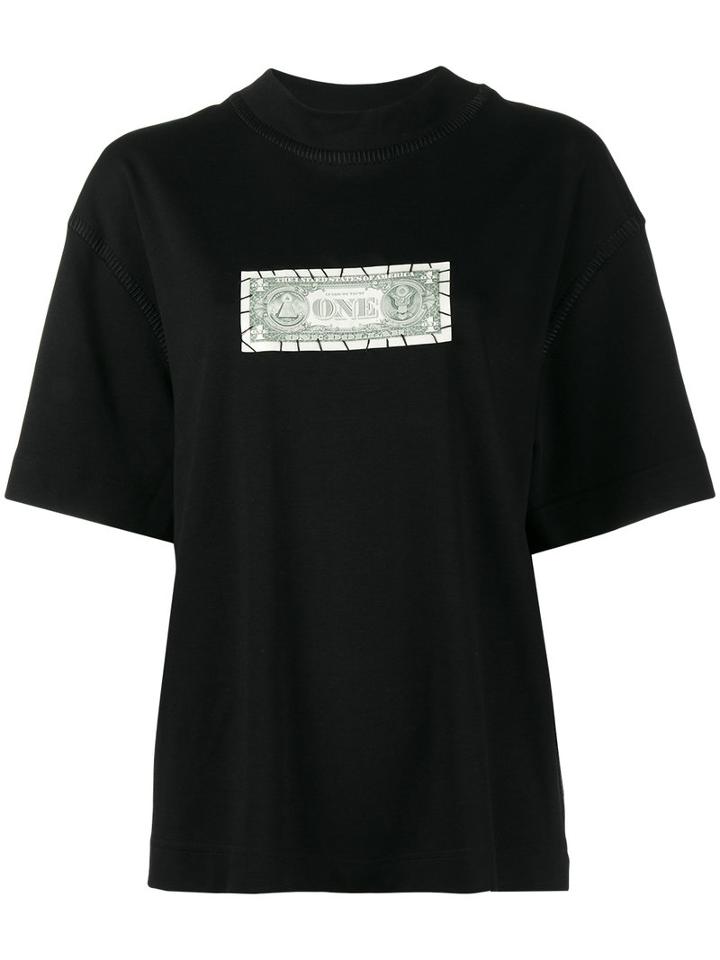 Tigran Avetisyan By Pavel An - Dollar Note Print T-shirt - Women - Cotton - One Size, Black, Cotton