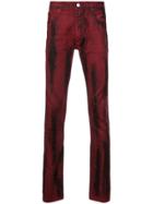 Fagassent Distressed Bootcut Jeans - Red