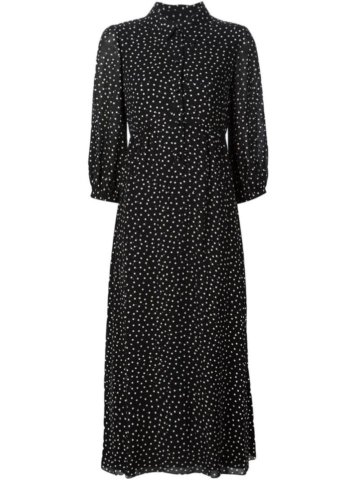 Saint Laurent Embellished Polka Dot Dress, Women's, Size: 40, Black, Silk/viscose