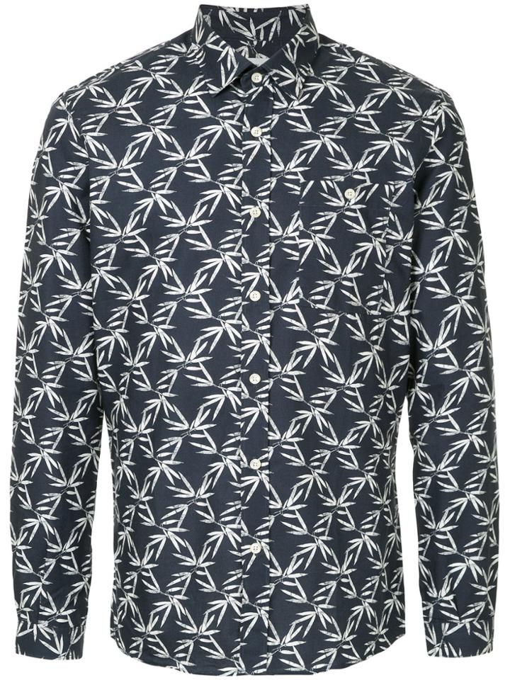 The Goodpeople Bamboo Leaf Print Shirt - Blue