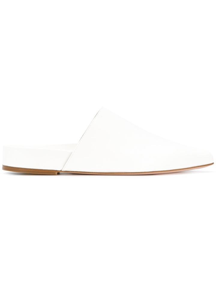 Stuart Weitzman Studio Mules - White