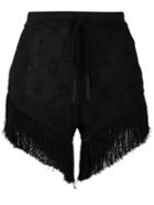 Lost & Found Ria Dunn Fringed Shorts, Women's, Size: Medium, Black, Cotton/viscose/polyester