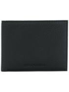 Emporio Armani Bi-fold Pebbled Leather Wallet - Black