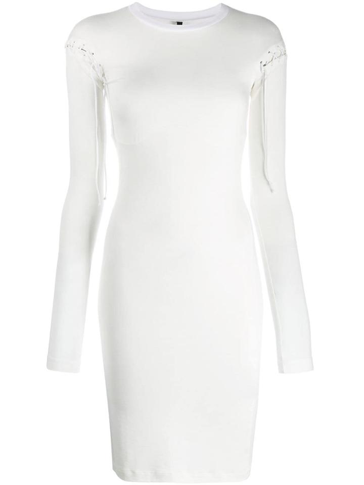 Unravel Project Lace-up Trim Dress - White