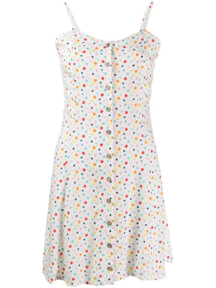 C'est La V.it Polka Dot Print Dress - White