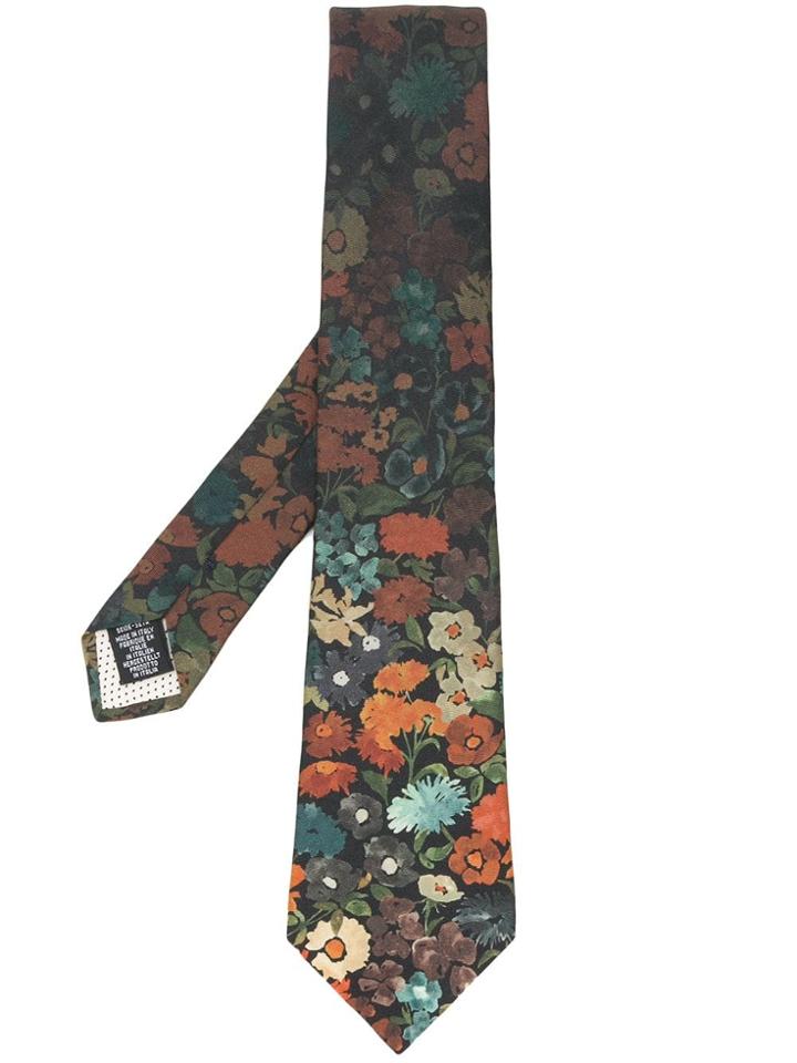 Paul Smith Floral Tie - Black