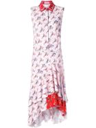 Preen By Thornton Bregazzi Ruffle Hem Shirt Dress - Pink & Purple