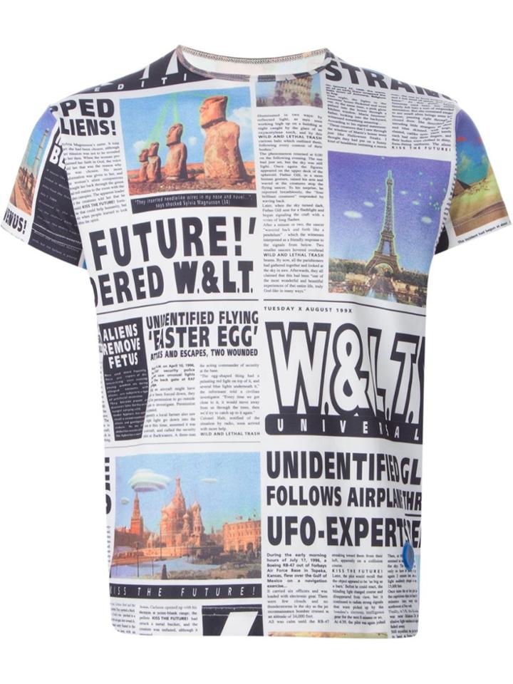 Walter Van Beirendonck Vintage Newspaper Print T-shirt - Multicolour