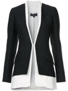 Derek Lam Bicolored Collarless Tailored Jacket - Black