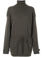 Lamberto Losani Long Drawstring Turtleneck Sweater - Green