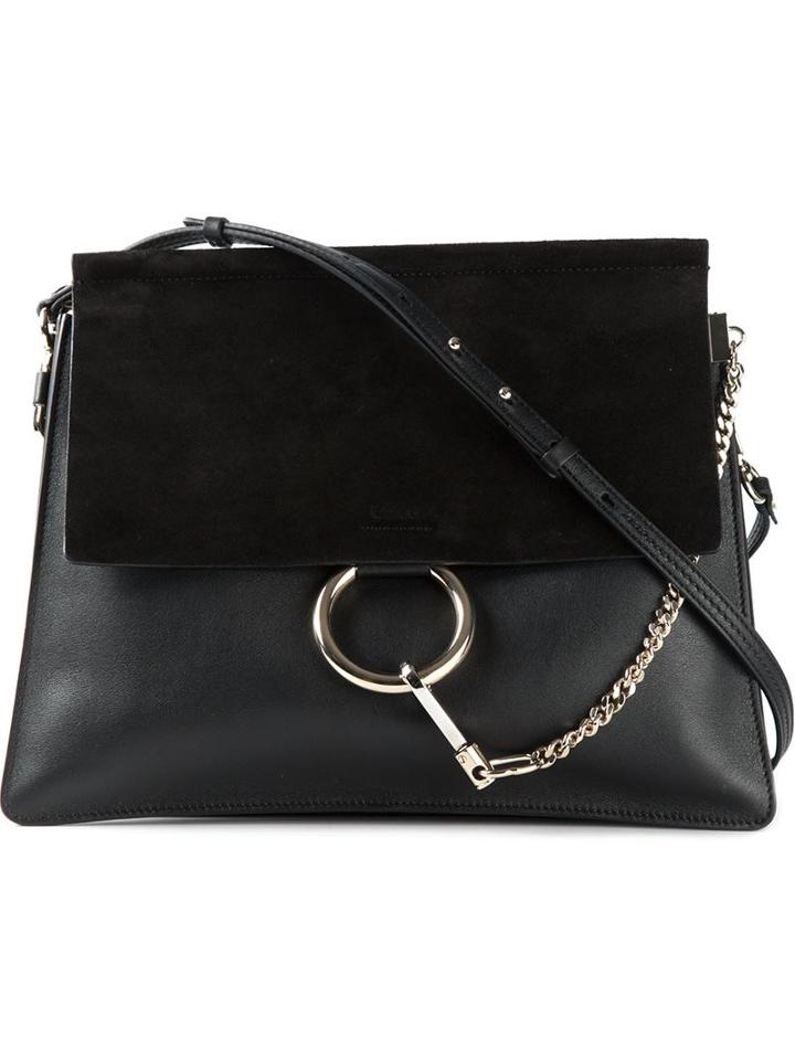 Chloé Faye Shoulder Bag, Women's, Black, Calf Leather