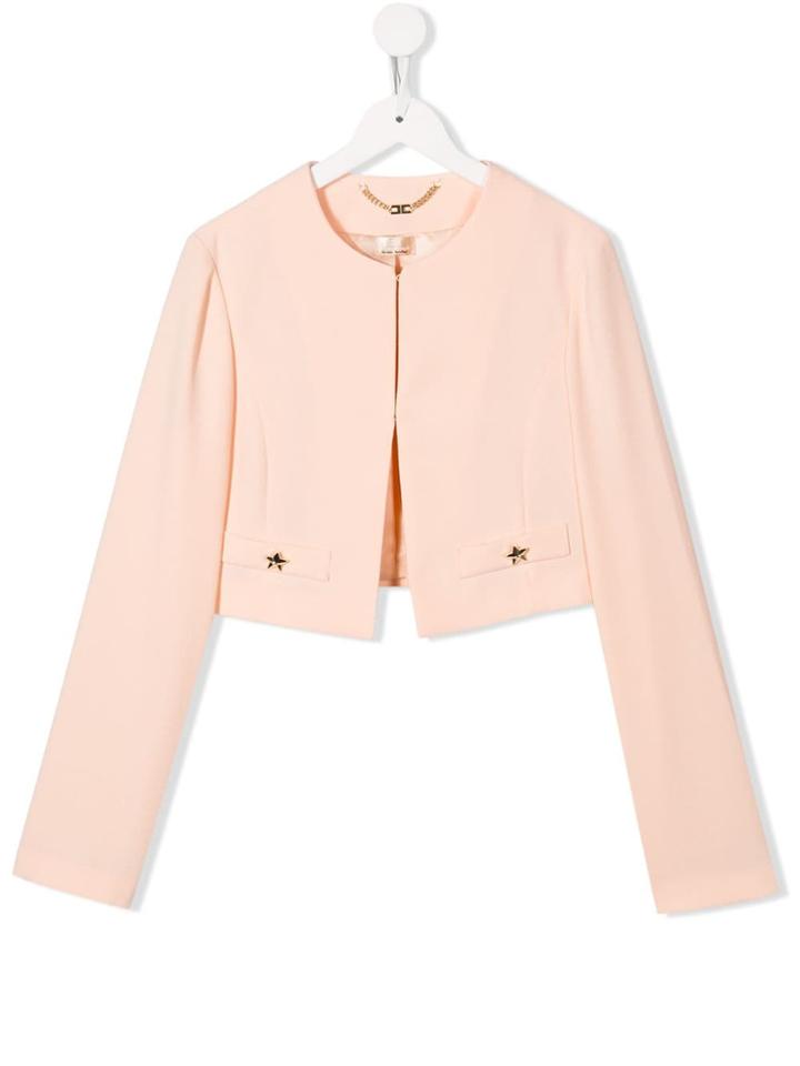 Elisabetta Franchi La Mia Bambina Teen Cropped Blazer - Neutrals