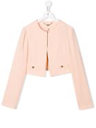 Elisabetta Franchi La Mia Bambina Teen Cropped Blazer - Neutrals