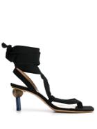Jacquemus Wraparound Strap Sandals - Black
