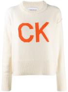 Calvin Klein Jeans Logo Knit Jumper - Neutrals