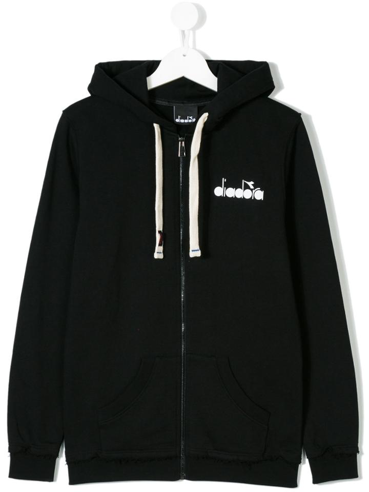 Diadora Junior Branded Zip Hoodie - Black
