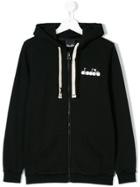 Diadora Junior Branded Zip Hoodie - Black