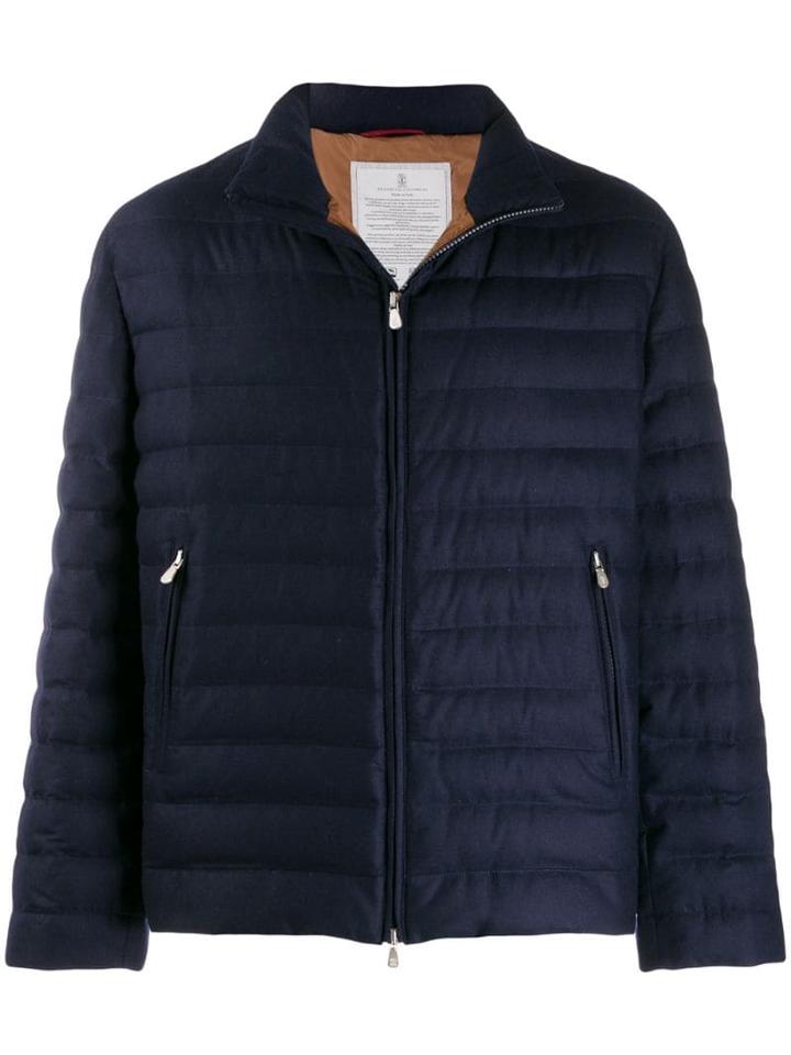 Brunello Cucinelli Quilted Puffer Jacket - Blue