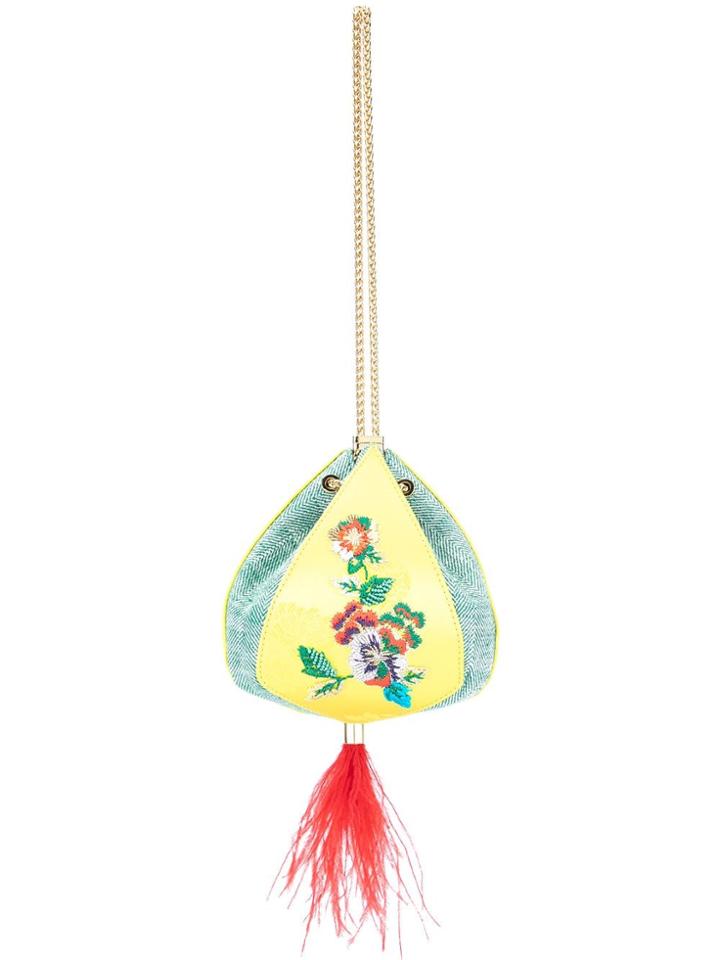 The Volon Cindy Feather Bag - Yellow