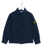 Stone Island Kids Logo Patch Shirt, Toddler Boy's, Size: 4 Yrs, Blue