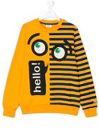 Fendi Kids - Teen Face Graphic Sweatshirt - Kids - Cotton/spandex/elastane - 14 Yrs, Yellow/orange