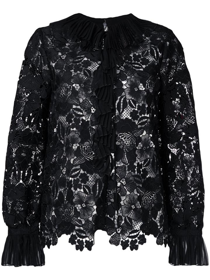 No21 Embroidered Lace Shirt - Black