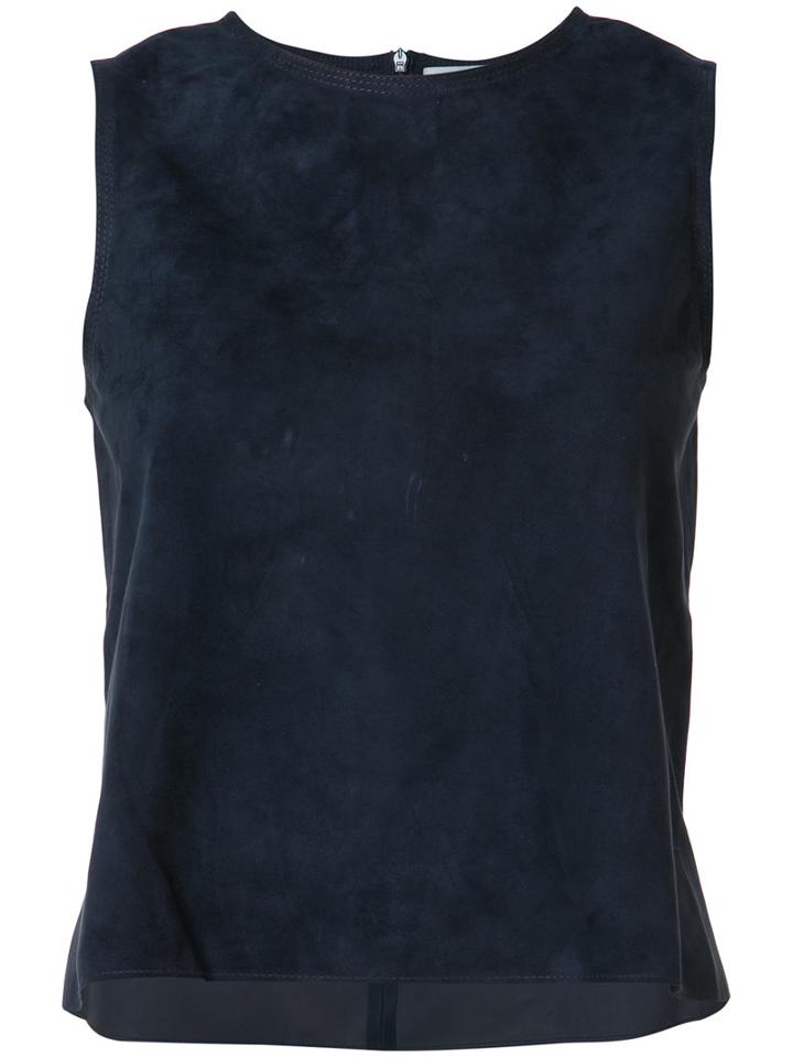 Vince Sleeveless Top, Women's, Size: Xs, Blue, Lamb Skin
