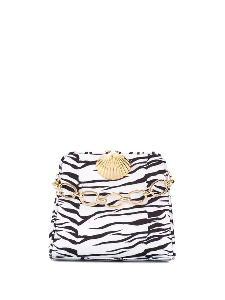 Rixo London Amelie Zebra Satin Bag - White