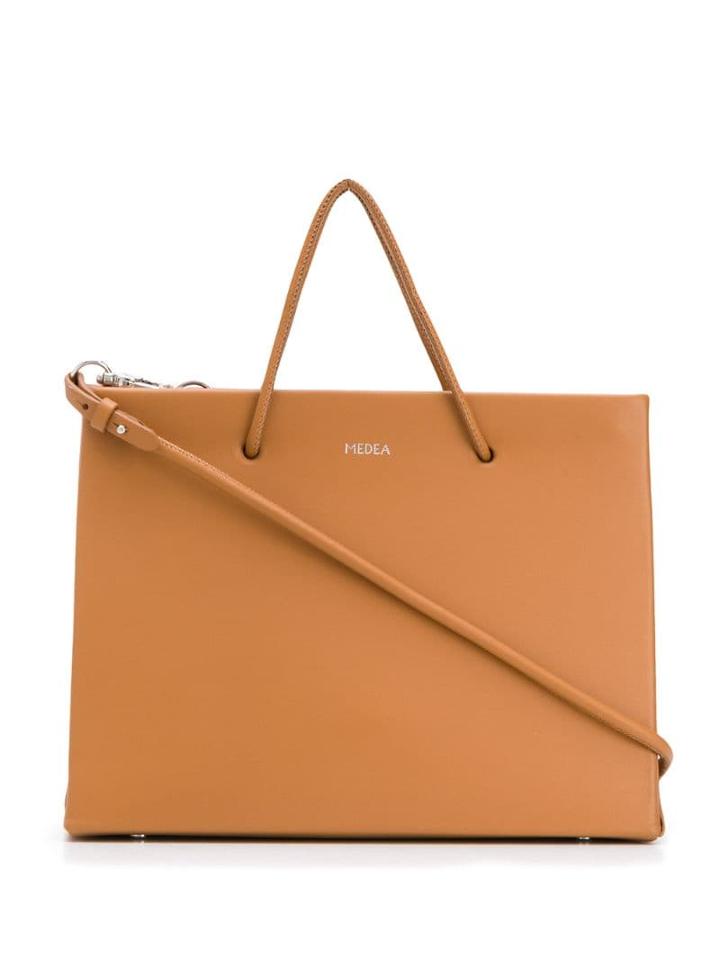 Medea Logo Stamp Tote Bag - Brown