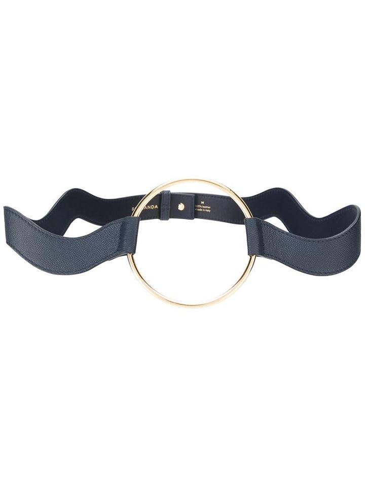 Roksanda Medium Slim Waves Belt, Women's, Blue, Calf Leather