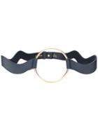 Roksanda Medium Slim Waves Belt, Women's, Blue, Calf Leather