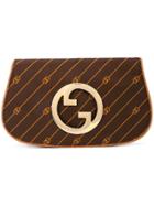 Gucci Vintage Pinstripe Logo Clutch - Brown