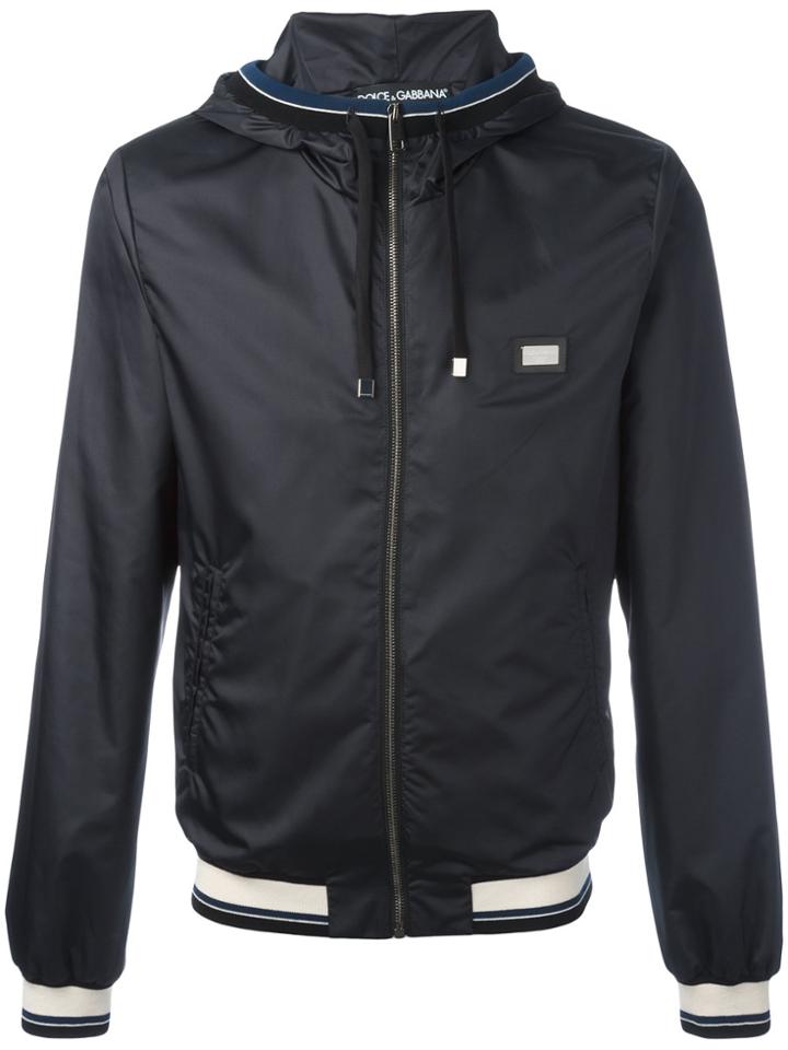 Dolce & Gabbana Contrast Stripe Rain Jacket - Blue