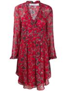 Iro Freida Ruffle Midi Dress - Red