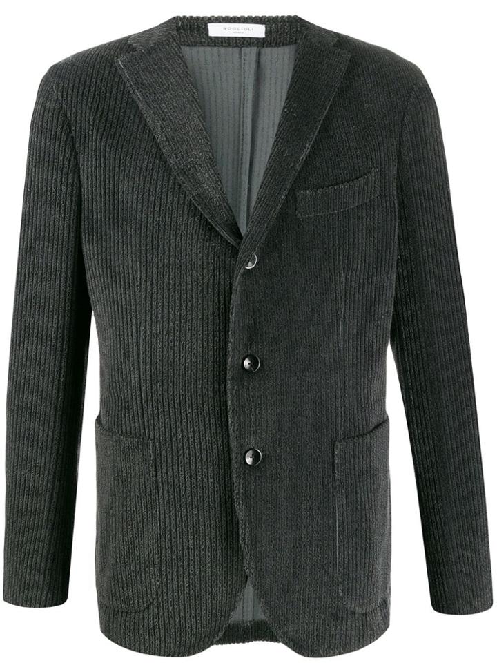 Boglioli Corduroy Single Breasted Blazer - Black