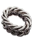 Ugo Cacciatori Chain Link Ring, Men's, Size: Medium, Metallic