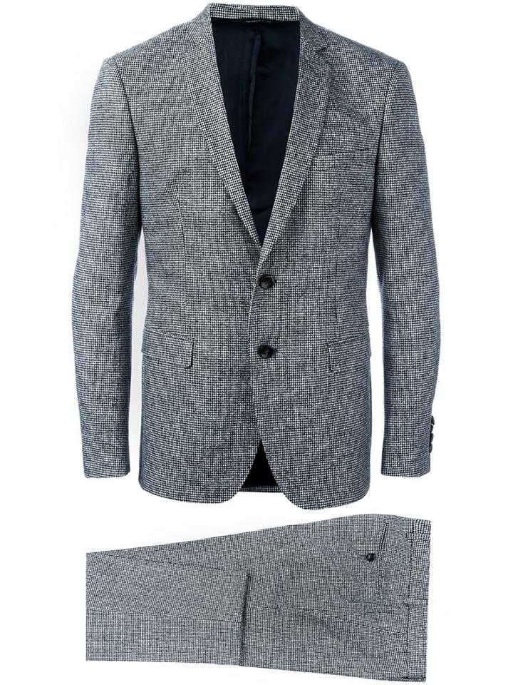 Tonello Two Piece Suit, Men's, Size: 46, Black, Cotton/polyester/spandex/elastane/virgin Wool