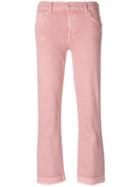 7 For All Mankind Cropped Raw Edge Jeans - Pink & Purple