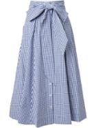 Lisa Marie Fernandez Gingham Check Full Skirt, Women's, Size: 3, White, Cotton