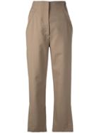 Proenza Schouler High Waisted Split Wool Twill Pants - Neutrals