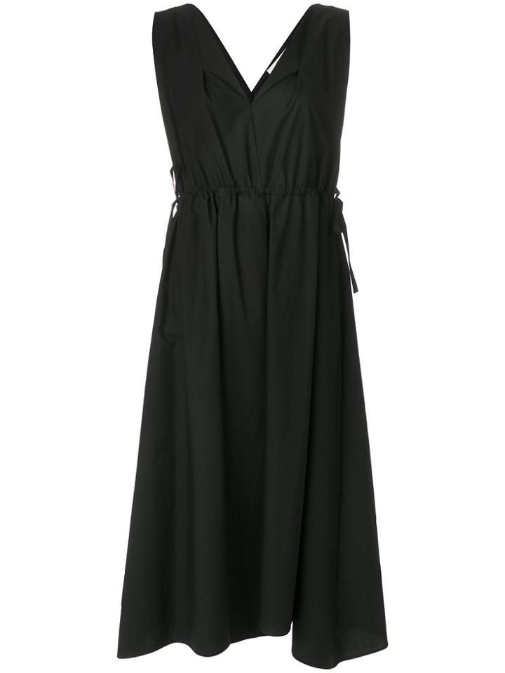 Tela V-neck Flared Dress - Black