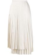 Fendi Pleated Striped Skirt - White